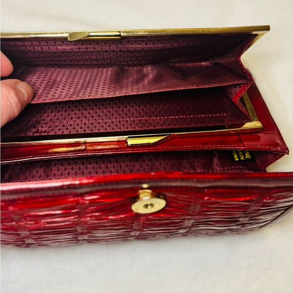 Eel Skin Vintage Wallet or Clutch in an Oxblood Red EUC - Picture 8 of 8